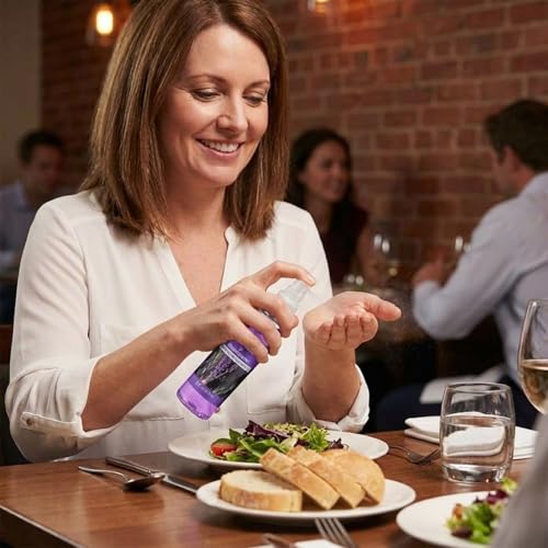 Image of 6 Pcs Lavender Scented Hand Sanitizer Spray Bulk Travel Size Hydrating Hand Sanitizer Spray 2 Fl oz Pocket Bottle Mist Gently Cleans Dirt for Family Adults Sensitive Skin Office Family Travel