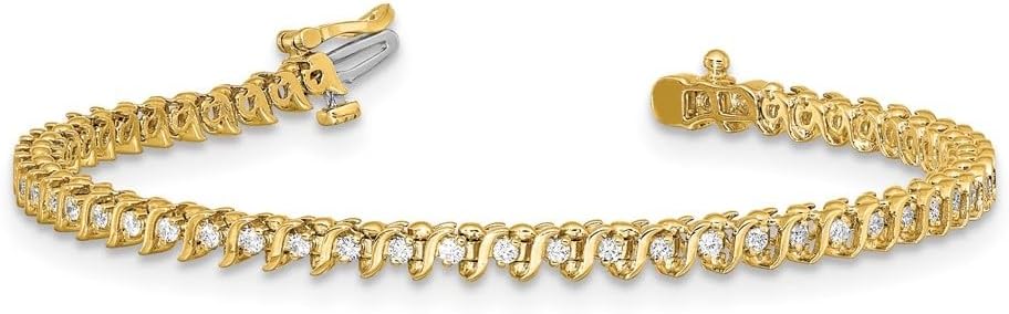 Diamond2Deal 14k Yellow Gold 0.92Ct Lab Grown Diamond Tennis Bracelet VS-SI Clarity, G-H Color