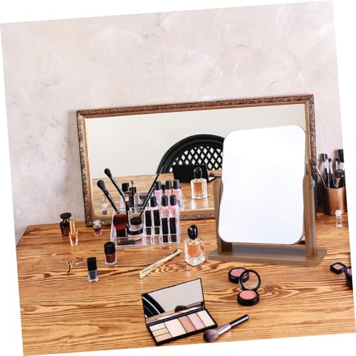Espejo de maquillaje de madera OUNONA para escritorio miniatura 4