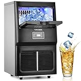 VINERIE Commercial Ice Maker Machine, 100lbs/24H, ETL Approved, Clear Cube, LED Panel, Stainless...