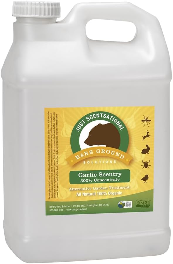 Just Scentsational Bare Ground Solutions GAR-2.5P All Natural Liquid Garlic Barrier and Repellent, 320 oz (2.5 Gallon)
