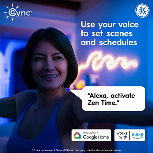 Image of Cync GE Dynamic Effects Smart LED Shapeable Light, Color Changing Light Strip, 2.4GHz Wi-Fi Enabled, Compatible with Alexa and Google Home, 10ft + Power Supply