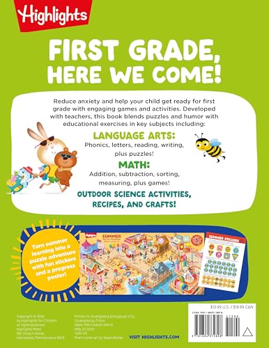 Image of Summer Big Fun Workbook Bridging Grades K & 1: First Grade Prep Workbook, Kindergarten to 1st Grade Summer Learning with Letters, Reading, Writing, Math and More (Highlights Summer Learning)