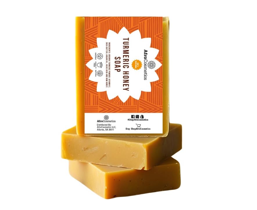 Turmeric Honey Bar Soap For Face and Body Cleanser Soap 4 oz Bar