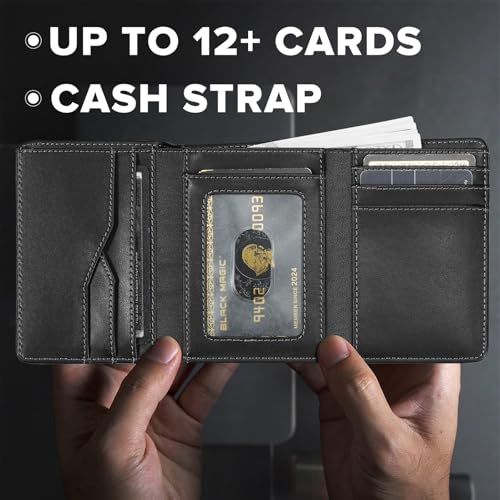 Genuine Leather Wallet Chains for Men: Wallet Chain with Card Holder - RFID Trifold Wallets with Anti Theft Chain - Gifts for Father Husband for Birthday Anniversary2