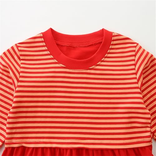 Toddler Girl Long Sleeve Dress Stripe Easter Cotton Casual Spring Autuman Tunic Playwear Basic Shirt Party Dresses3