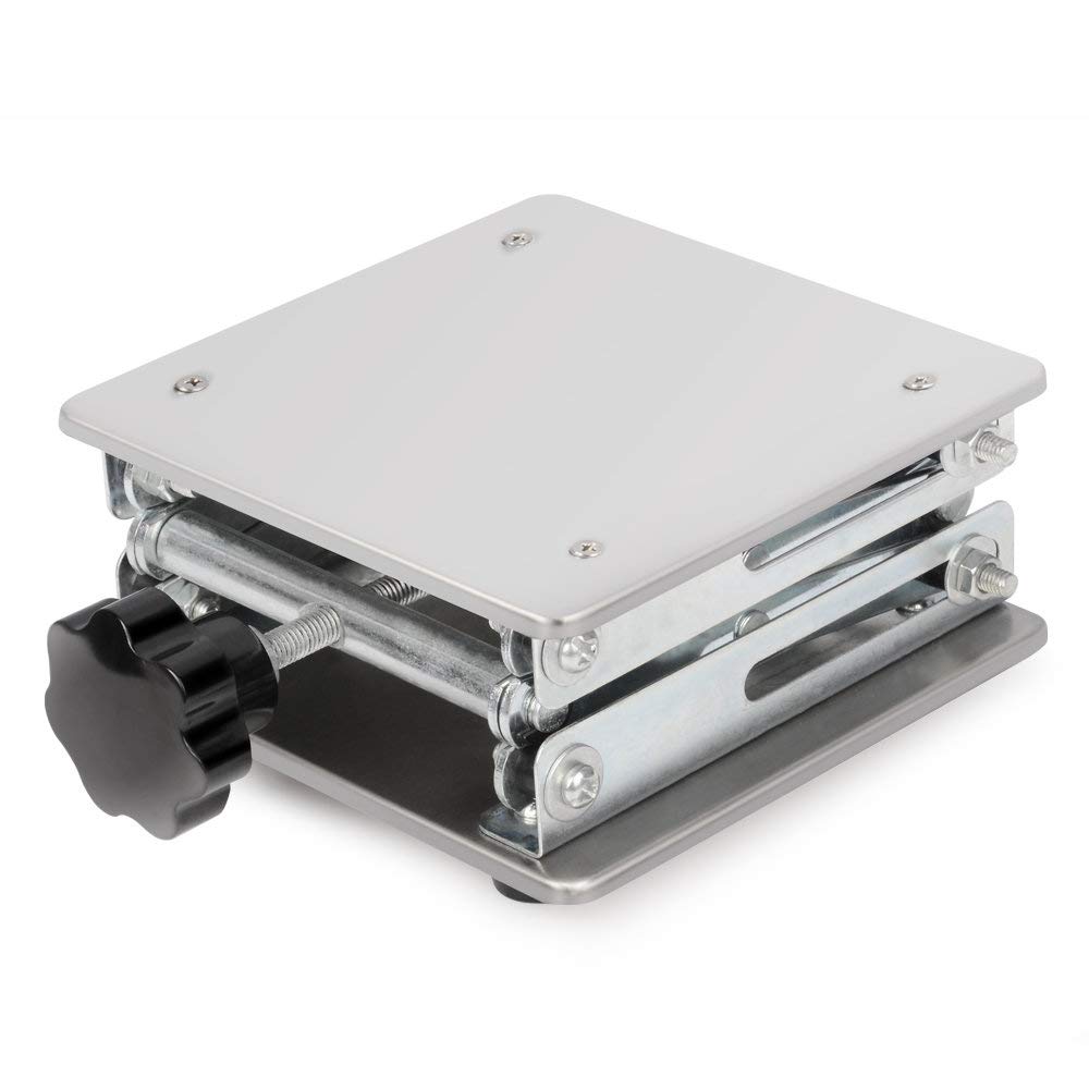 stonylab Sollevatore Laboratorio, 150 x 150mm Alta Qualità In Acciaio Inox, Piattaforma di Sollevamento da Laboratorio, Altezza Espandibile da 75mm a 260mm, Peso Supportato 10 kg