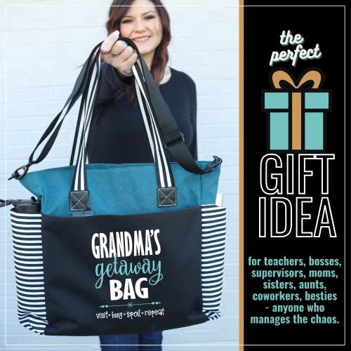 Brooke & Jess Designs Tote Bag for Grandma โ Sturdy Canvas Grandma Tote w/Zipper & Inner Pocket Grandma Bag for Everyday Use 6