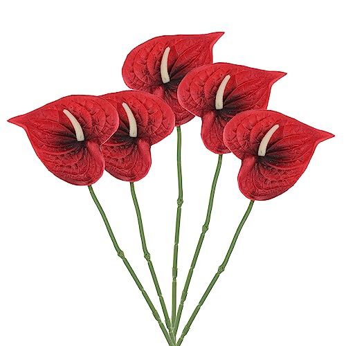 PATIKIL 13" Artificial Anthurium Lily Flowers