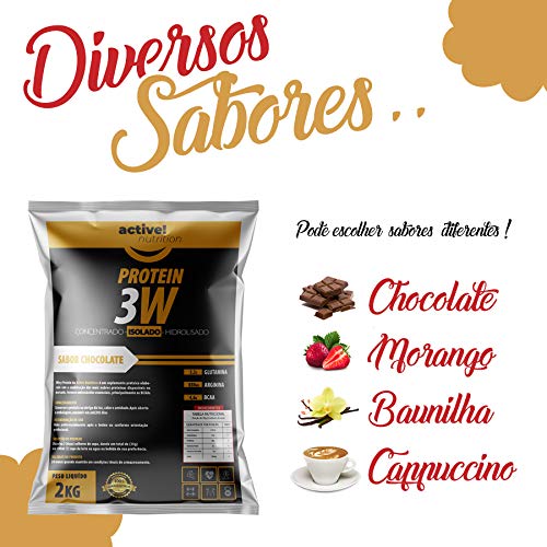 whey 3w concentrado isolado hidrolisado 4kg active vários sabores