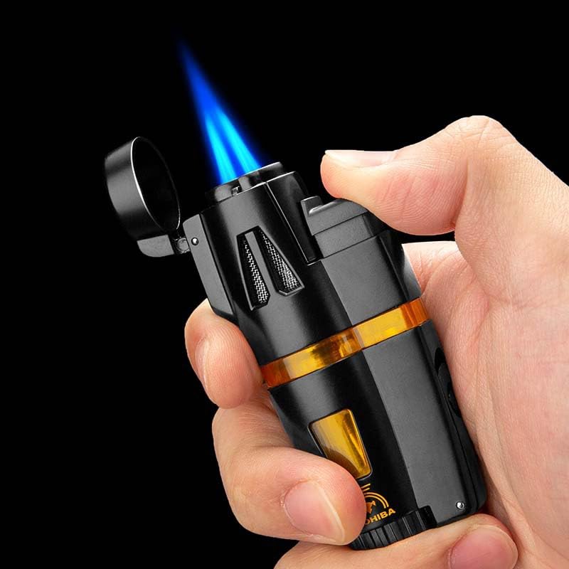 Encendedor portátil antorcha azul a prueba de viento miniatura 2