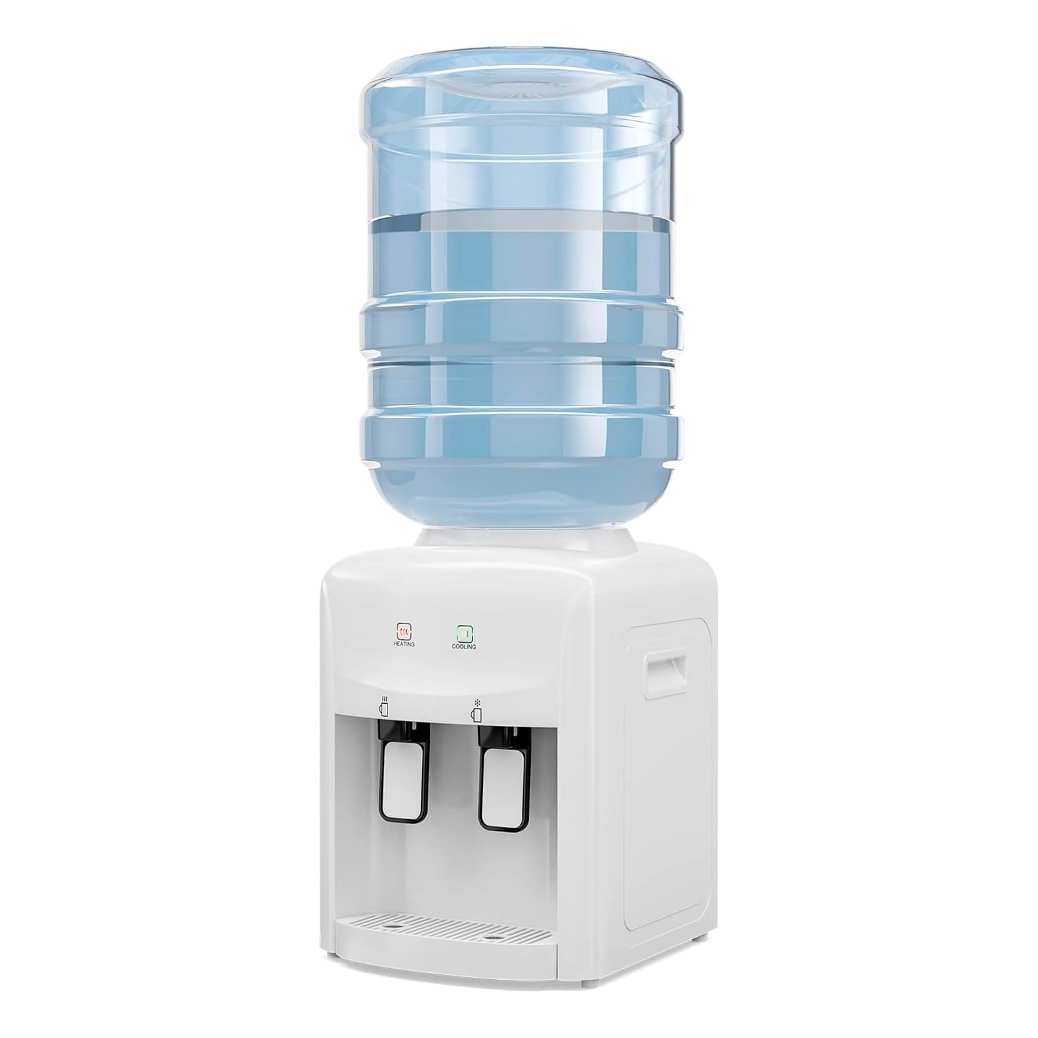 Avilia Erogatore d'Acqua Elettrico - Distributore Acqua a 2 Temperature con Riscaldamento 500W, 0.5L, e Raffreddamento 70W, 1.5L, in ABS e Acciaio Inox, 29x38x28cm