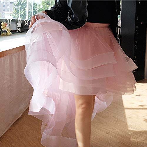 Women's Organza Ruffles High Low Skirts Night Out Skirt Tiered Cocktail Party Gowns3