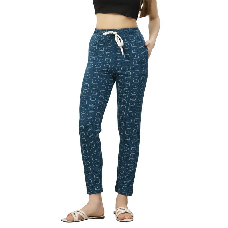 Riza Hosiery Fabric Relaxed Fit Printed Full Length Pyjama/PJ-9184-image-42