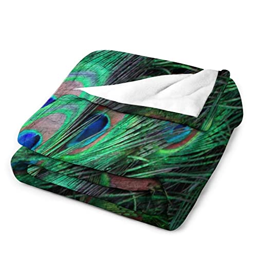 Couverture paon rustique 101x127 cm jeté de lit faune sauvage