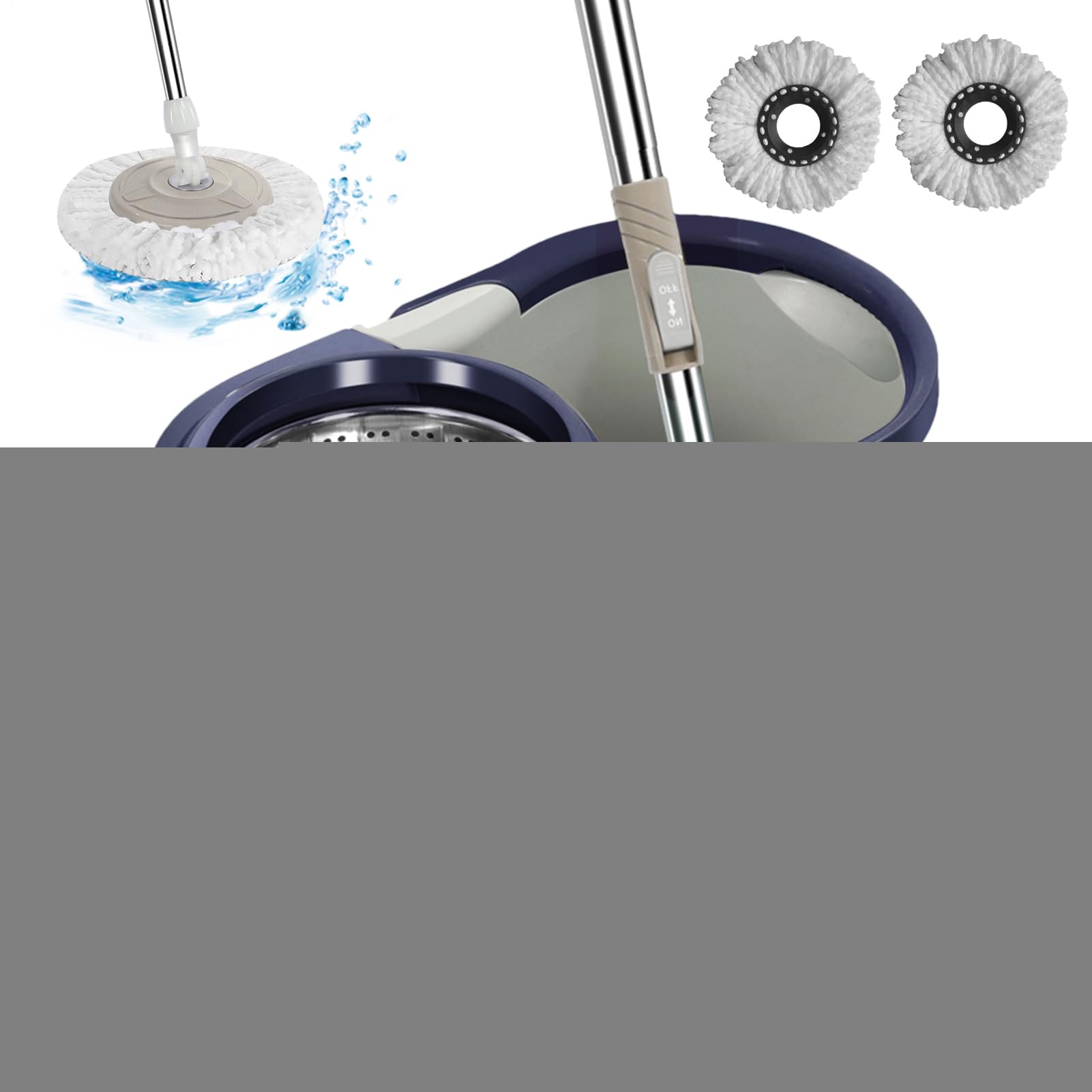 Fregona de Centrifugado para Suelo- Conjunto de, fregona giratoria Manos | Libres para la Limpieza de la Cocina | balcón fregona de Limpieza giratoria, fregona de Centrifugado con Centrifugado