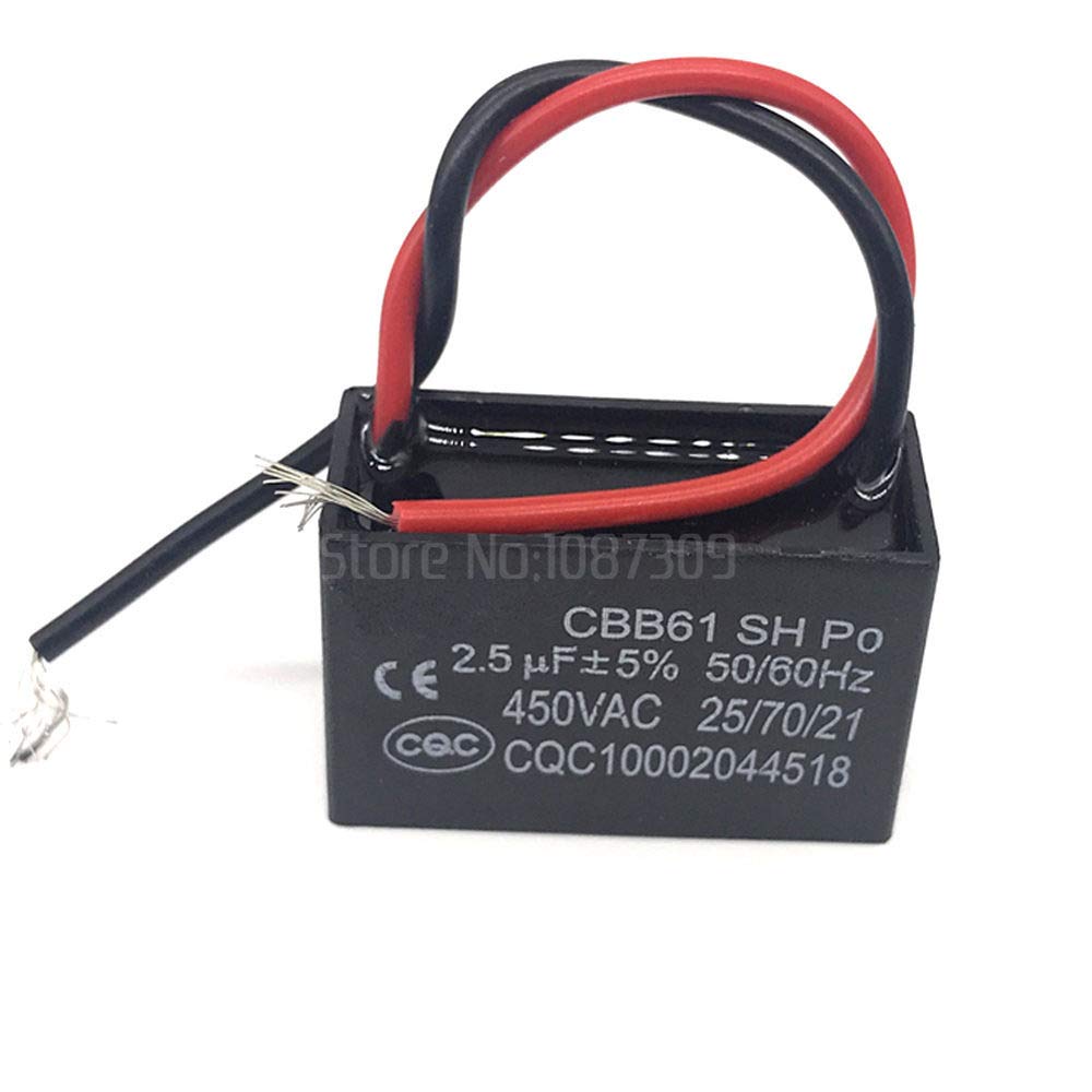 MiZOELEC 5pcs CBB61 2.5uf starting capacitance AC Fan Capacitor igmopnrq 450V CBB Motor Run Capacitor