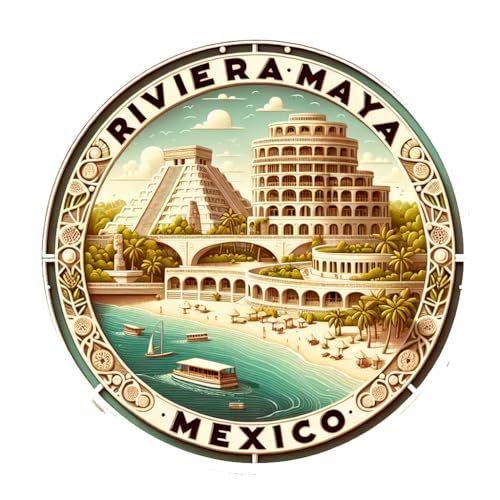 Imán decorativo de Vinilo Riviera Maya México 2 pulgadas miniatura 1