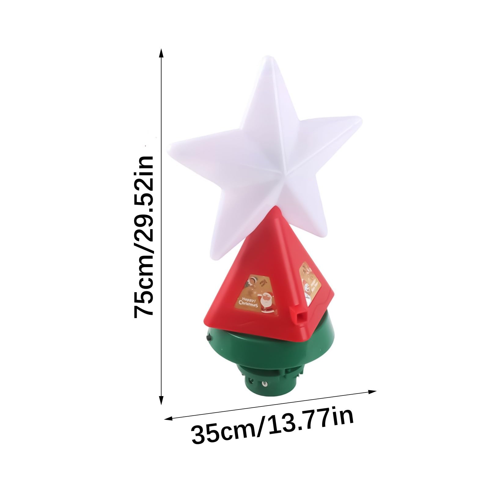 Árbol de Navidad giratorio que ilumina el líder de estrellas con base equilibrada y características musicales para adornos de árbol de Navidad LED de cubierta cíclica