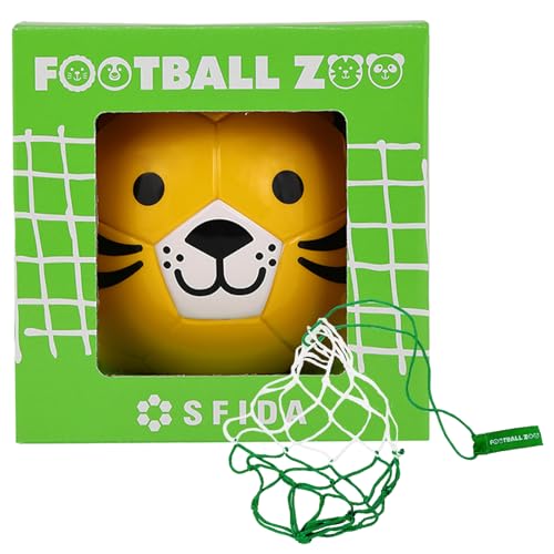 【箱・ネット付き】sfida スフィーダ 動物 サッカーボール ズー 【 トラ 1号球 】 空気不要 FOOTBALL ZOO Aireless 子供用 幼児用 練習用 室内用 おうちあそび レジャー用 キッズ用ボール SB-25ZA01