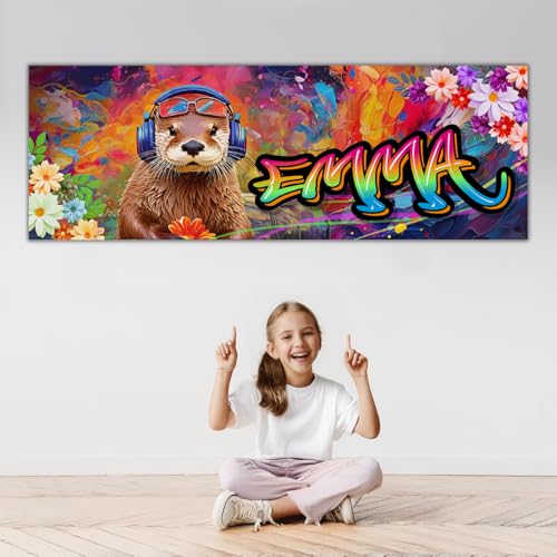 tjapalo ZP99 Poster graffiti avec nom - Images cool pour chambre d'adolescente et fille - Motif loutres