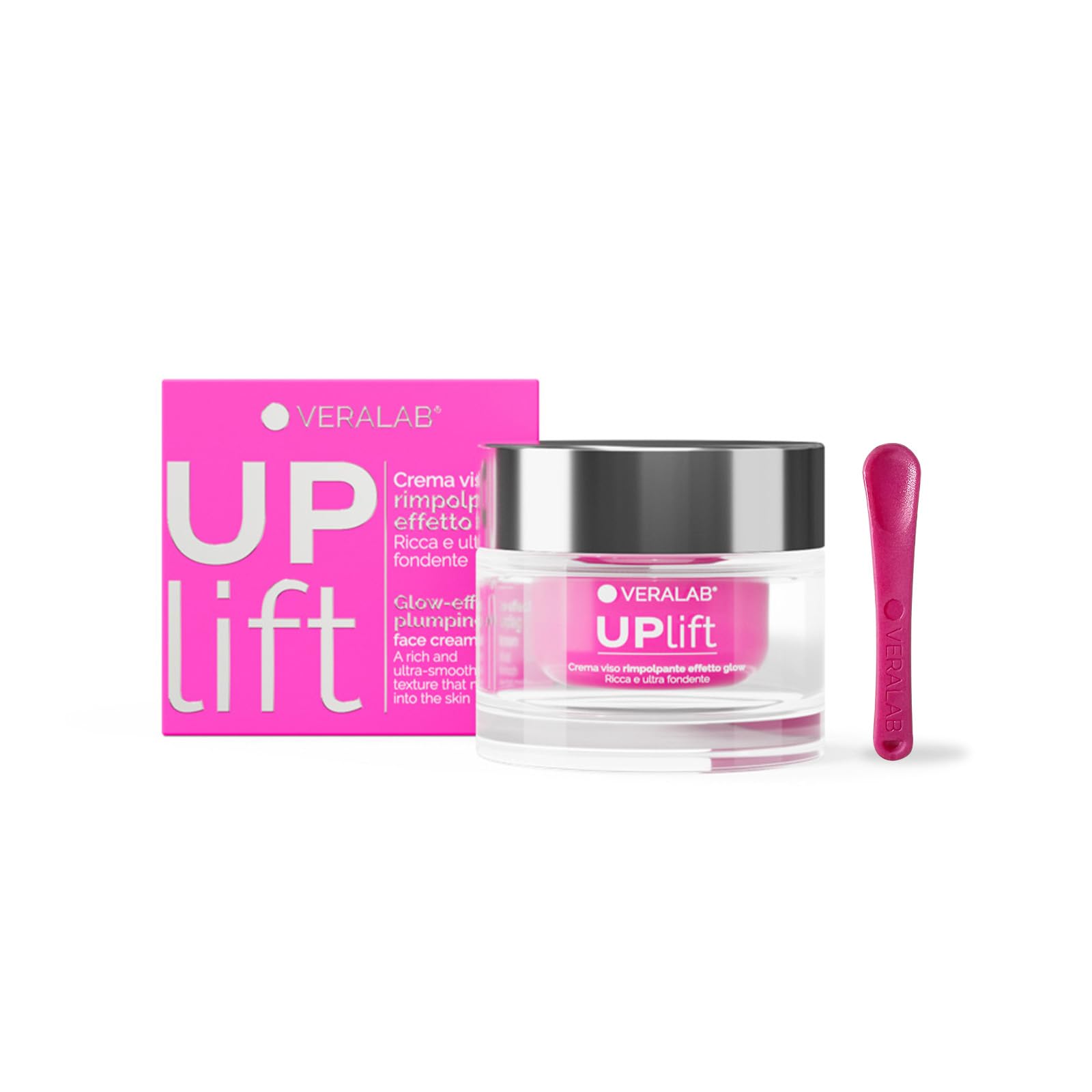 Veralab Uplift, Crema Viso Rimpolpante Effetto Glow Anti-Rughe e Anti-Age per Pelli Secche e Mature