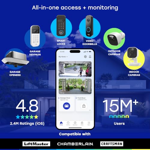 myQ Smart Garage Door Video Keypad with Wide Angle Camera Customizable PIN Codes and - image 8