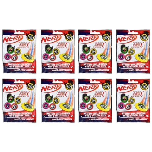 Toptoys2u Bargain Bundles Nerf Blind Bag Lot de 8 paquets de cadeaux avec lanceur de disque classique