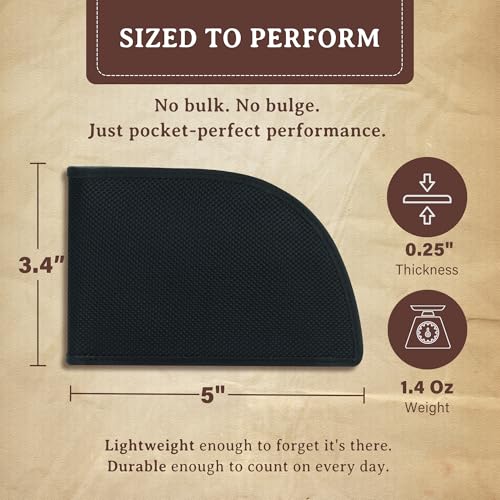 Ballistic Nylon Wallet for Men - RFID Front-Pocket Wallet - Curved Men’s Wallets w/ 3 Card Slots, Plastic ID Slot, Stash Pocket, Full Billfold Section & More - Classic Slim Wallets for Men(Black)3