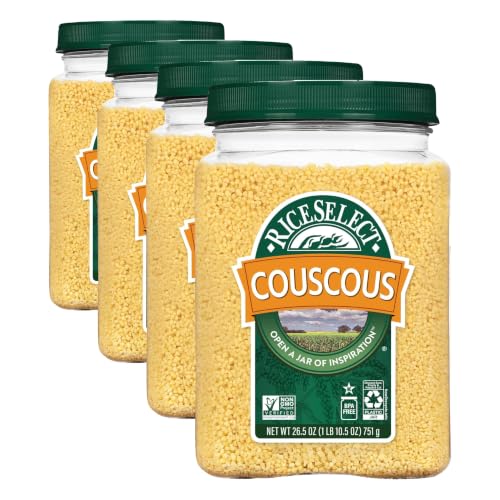 Image of RiceSelect Couscous,Moroccan-Style Wheat Couscous Pasta,Non-GMO,26.5-Ounce Jar,(Pack of 4)