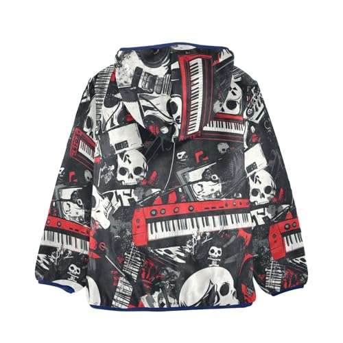 Punk Rock and Skull Girls Fleece Jacket Girls Fall Jacket Girls Zip Up Hoodie Girls Sherpa Jacket 2-10T2