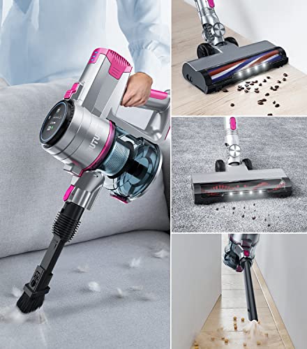 Aspirateur Balai sans Fil, BuTure 33000Pa Aspirateur sans Fil Puissant avec 55 Min d'Utilisation & Écran Tactile, Capacité 1L, Aspirateur Balai 400W pour Tapis/Poils Animaux/Sol Dur - Image 7