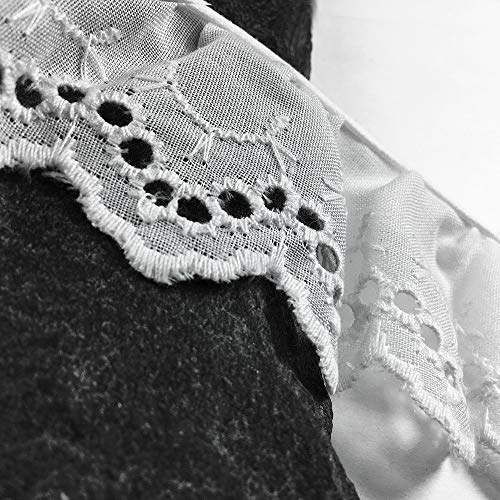 3-Yards 1-3/4\" Ruffled Eyelet Lace Trim, BADE-00053 (White)