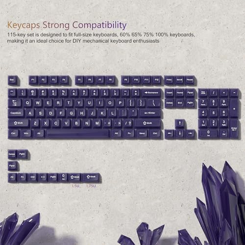 Image of Womier Keyboard Keycaps Jelly Purple, Cute Keycaps Transparent Clear