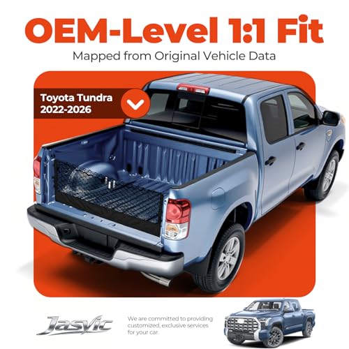 Image of 3-Layer Cargo Net for Toyota Tundra 2022-2026 | Zoned Storage Truck Bed Net with Integrated Zippered Storage Bag, Heavy-Duty Cargo Organizer Netting for Camping, Trips