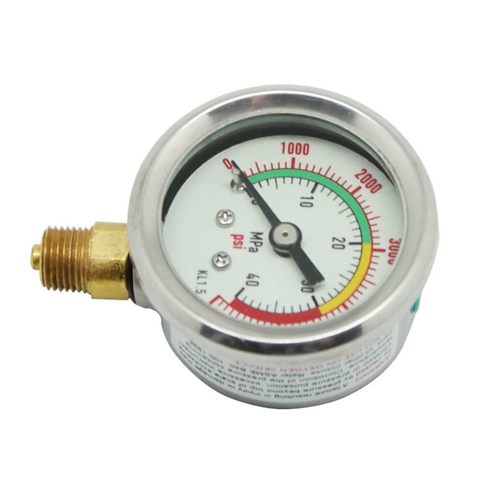 ManomèTre Vertical d'air de PlongéE sous-Marine PCP pour Station de Remplissage Double Gamme 40Mpa ManomèTre 1/8Npt