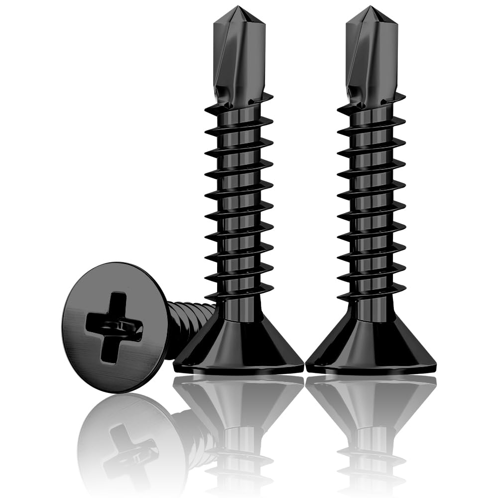 Jyvex 210 pcs Black Self Tapping Screws metal, M4.2x25mm Self Drilling Screws - Image 4