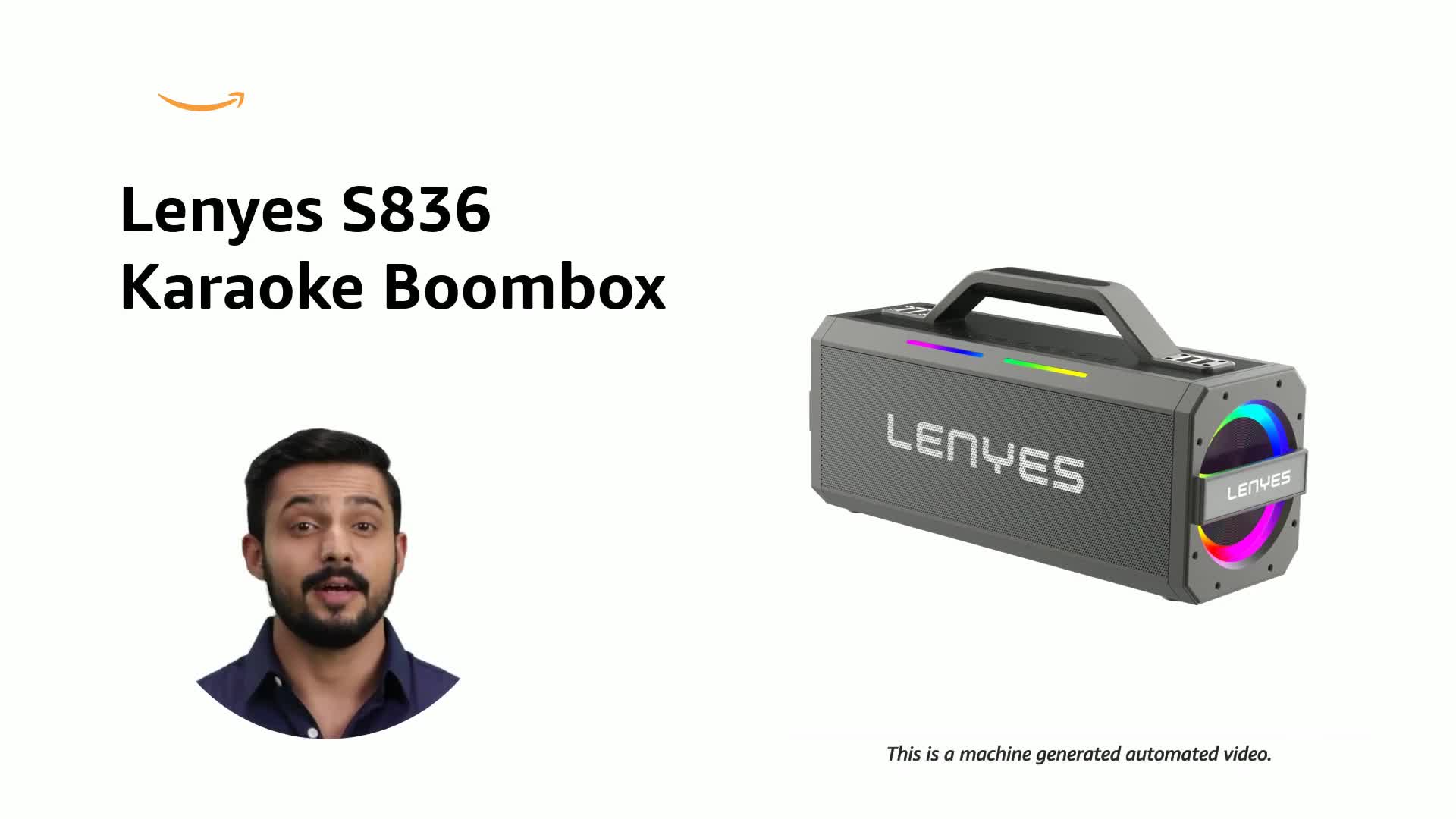 Lenyes S836 300W Karaoke Boombox Speaker with 2 Wireless UHF Mics