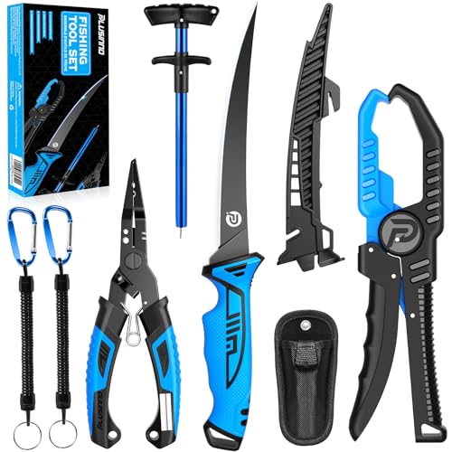 Image of PLUSINNO Fishing Gear, Fishing Tools, Fishing Accessories, Corrosion Resistant Fishing Pliers Kit, Fishing Knife, Floating Fish Lip Gripper Fishing Gifts for Men, Gifts for Fishermen