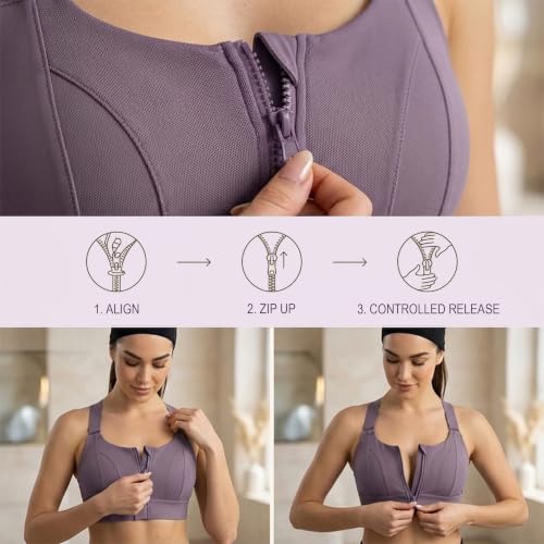 Image of Shoppy Villa - high Impact Sports Bra for Heavy Breast Full Coverage | Gym Bras for Women Workout | Yoga Bra,with Front Zipper Seamless Bra Push up Bras for Women | Black | 2X-Large