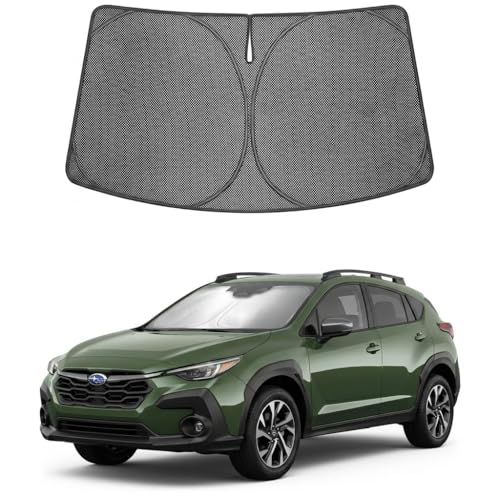 Image of Proadsy Windshield Sun Shade Custom Fit Crosstrek 2024-2026 Ice Crystal Black Front Window Sunshade UV and Heat Blocker Foldable Visor Keeps Car Cooler for Summer Parking and Daily Use