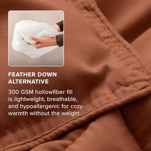 Image of Bare Home Comforter Set - Queen Size - Ultra-Soft - Goose Down Alternative - Premium 1800 Series - All Season Warmth (Queen, Terracotta)