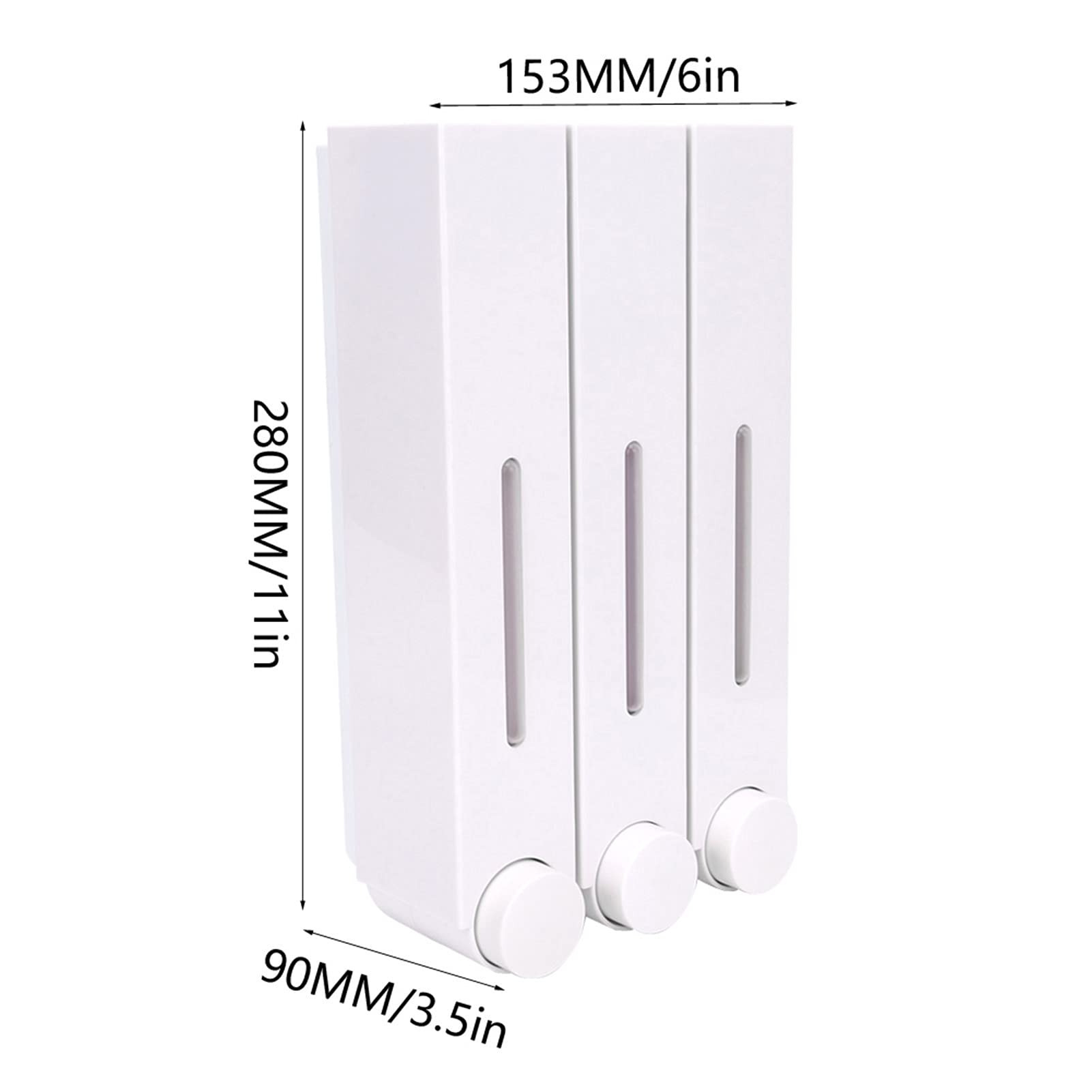Dozownik szamponu w płynie do montażu na ścianie, z trzema głowicami do łazienki hotelowej lub kuchni, 420 ml, dozownik mydła ściennego, restauracje, pensjonaty (srebrny), 420 ml ścienny dozownik