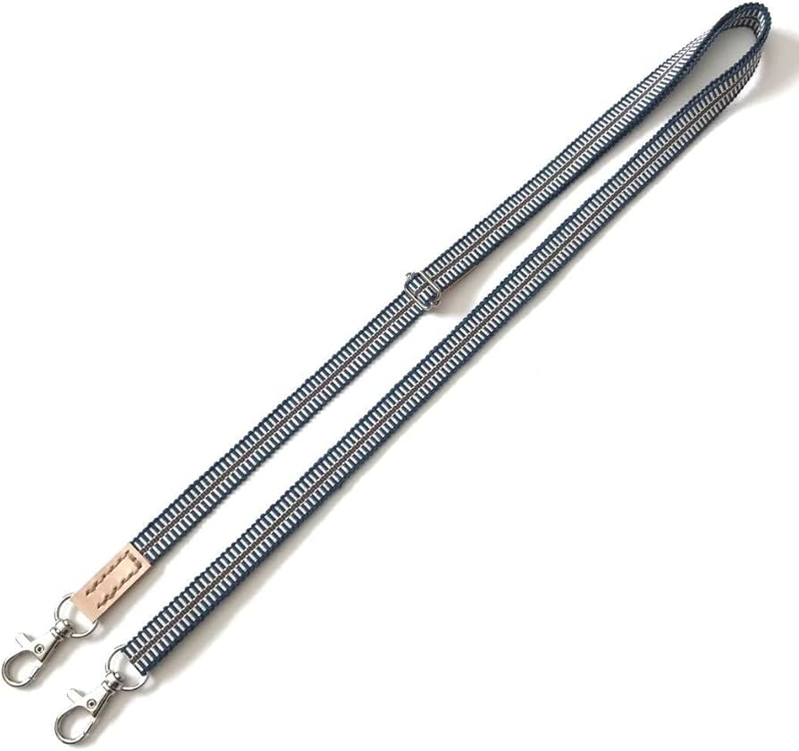 Amazon.co.jp: 真田紐 レザーショルダーストラップ 遠州紺紺白 こげ茶