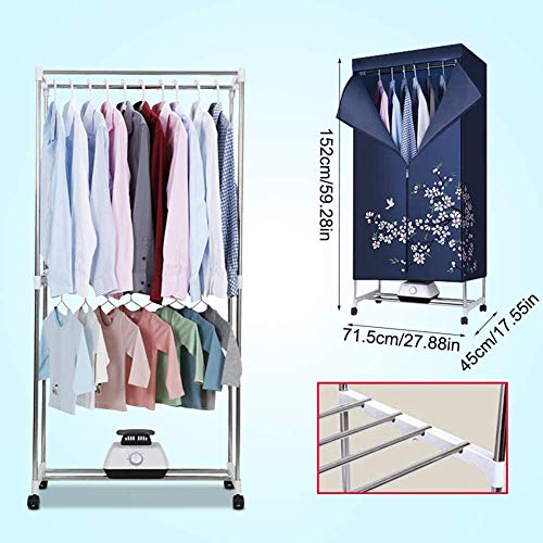 Asciugatrice Elettrica Domestica 1200W Grande capacità 15 kg Doppio Strato in Acciaio Inox Lavanderia Umida Interna Alta Efficienza Energetica Armadio Asciugatura Ad Aria Calda con Timer Automatico - Image 3