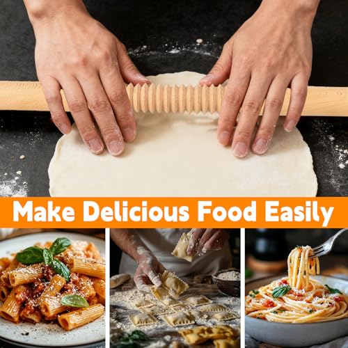 10 Stück Nudelbrett für Gnocchi und Garganelli Set,Nudelherstellungs Set mit Ravioli Stempel Ausstechern,Nudelhölzern GnocchiBrett Teigschneider Knödelmacher,Praktisches Zubehör zur Nudelherstellung