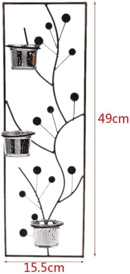 2pcs Metal Iron Candlestick Hanging Wall Sconce Candle Holder Wedding Home Decor