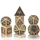 Juego de Dados de Rol Metálicos DND: Los dados poliédricos RPG están hechos de aleación de zinc de alta calidad, con superficie lisa, buen brillo, impermeable y antioxidante, duradero y de larga vida útil. Es más pesado que los dados D&D ordinarios y se siente bien.