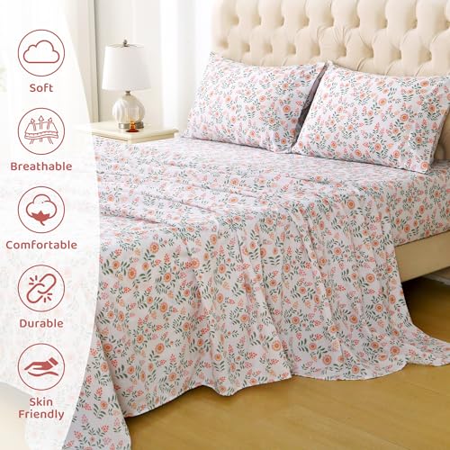 Save on Mooreeke Queen Floral Microfiber Sheet Set - Price Drop to $13.63