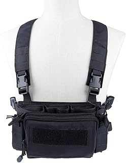 Tactical Airsoft Paintball Camo Quick Release Vest, Airsoft Ammo Chest Rig 5.56 9mm Magazine Carrier Combat Tactical Military